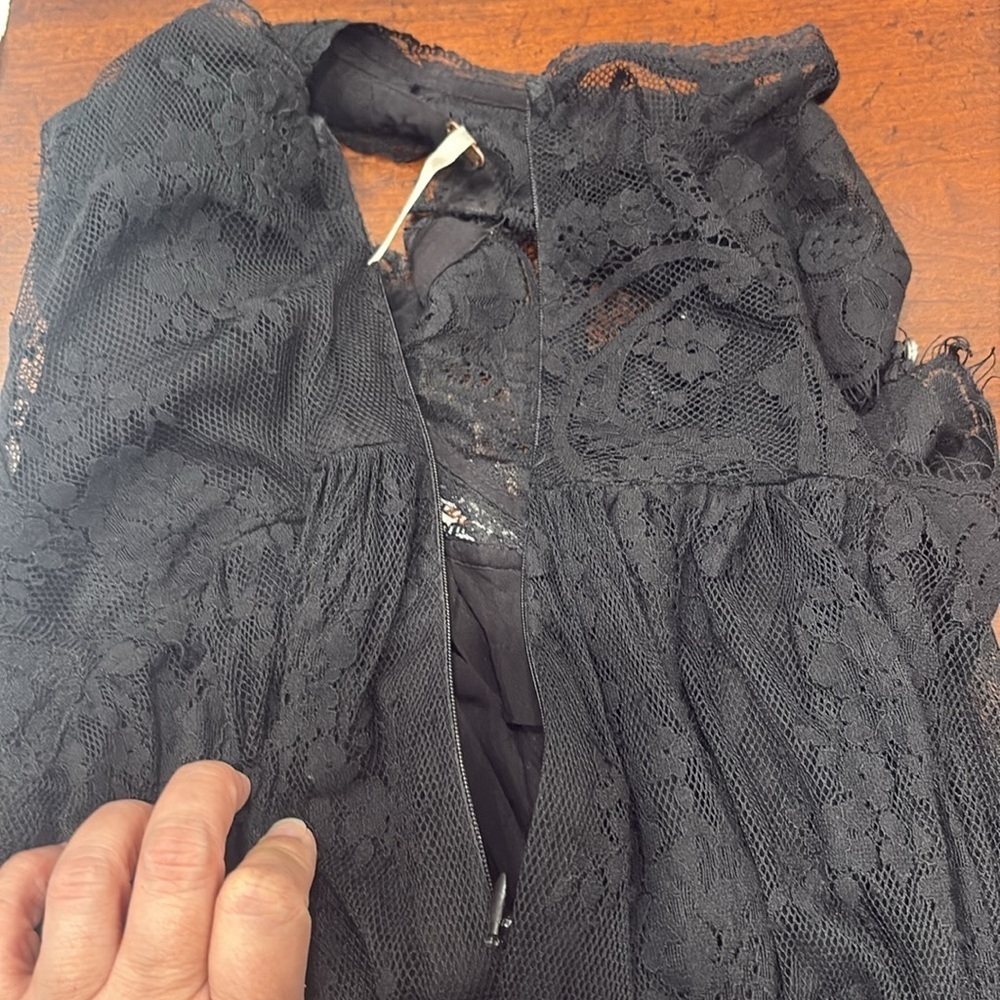 Free People Black lace mini dress - Picture 6 of 8